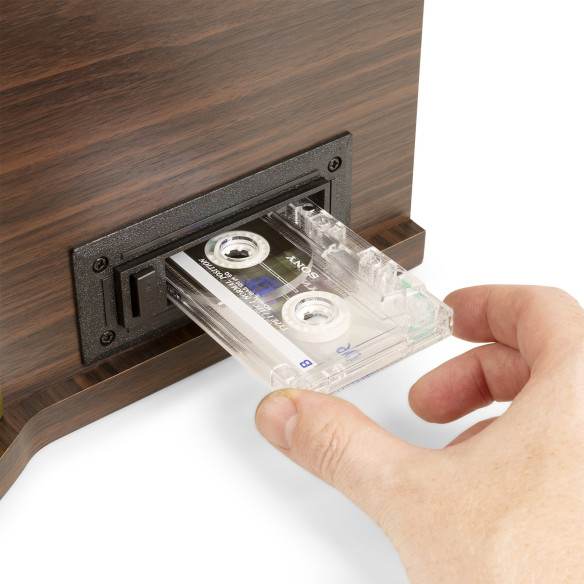 Fenton MEMPHIS Giradiscos, Lector CD, Lector Cassette, Sintonizador ,Bluetooth y USB. Madera oscura