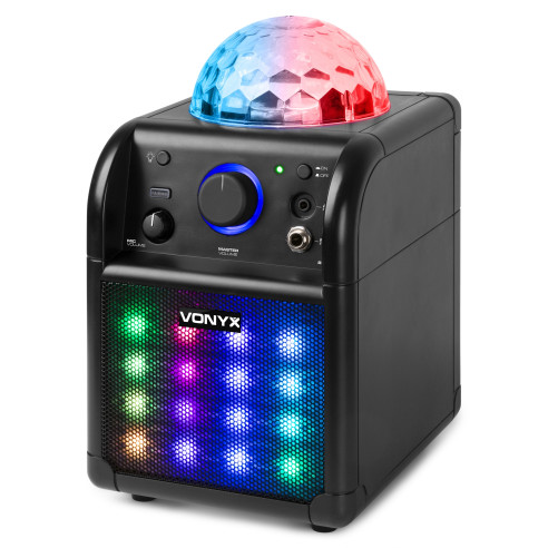 Conjunto Karaoke Negro con luces LED Fenton SBS50B-PLUS,