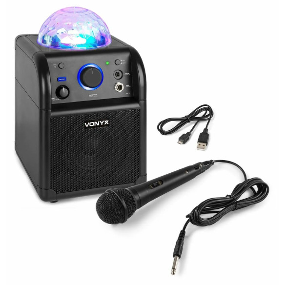 Conjunto Karaoke Negro con luces LED Fenton SBS50B-PLUS,