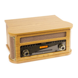 Fenton MEMPHIS Giradiscos, Lector CD, Lector Cassette, Sintonizador ,Bluetooth y USB, madera clara 2