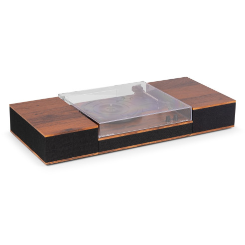 Audizio TUPELO Tocadiscos BT con 2 Altavoces, Madera oscura