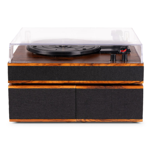 Audizio TUPELO Tocadiscos BT con 2 Altavoces, Madera oscura