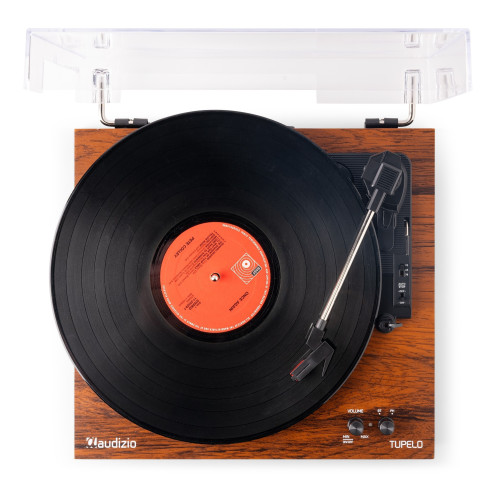Audizio TUPELO Tocadiscos BT con 2 Altavoces, Madera oscura