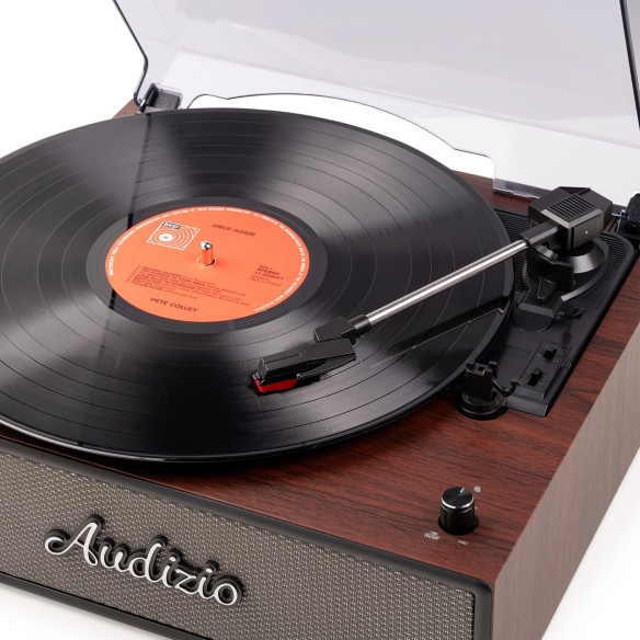 Audizio RENO Tocadiscos con Bluetooth, acabado en madera