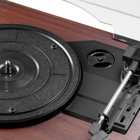 Audizio RENO Tocadiscos con Bluetooth, acabado en madera