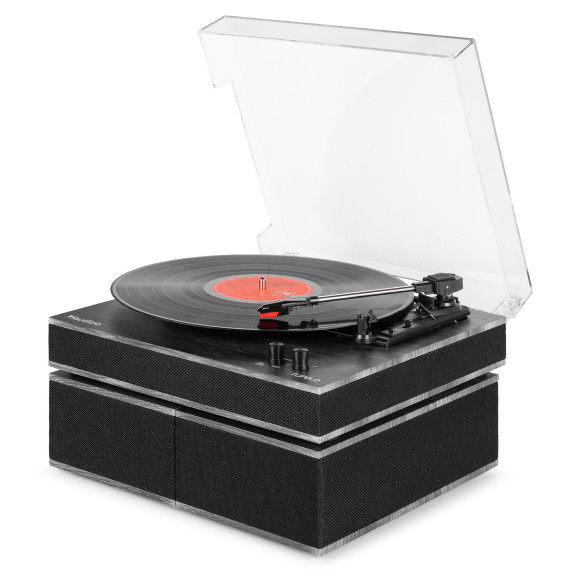 Audizio TUPELO Tocadiscos BT con 2 Altavoces, Negro