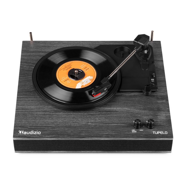 Audizio TUPELO Tocadiscos BT con 2 Altavoces, Negro