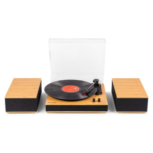 Audizio TUPELO Tocadiscos BT con 2 Altavoces, Bambú 2