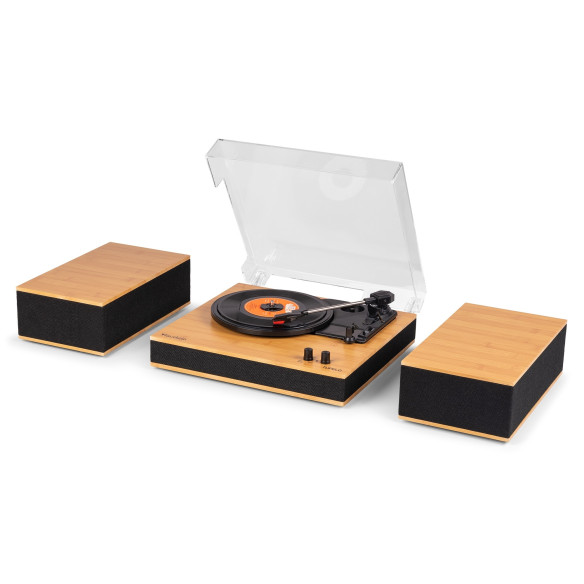 Audizio TUPELO Tocadiscos BT con 2 Altavoces, Bambú