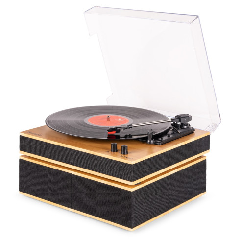 Audizio TUPELO Tocadiscos BT con 2 Altavoces, Bambú