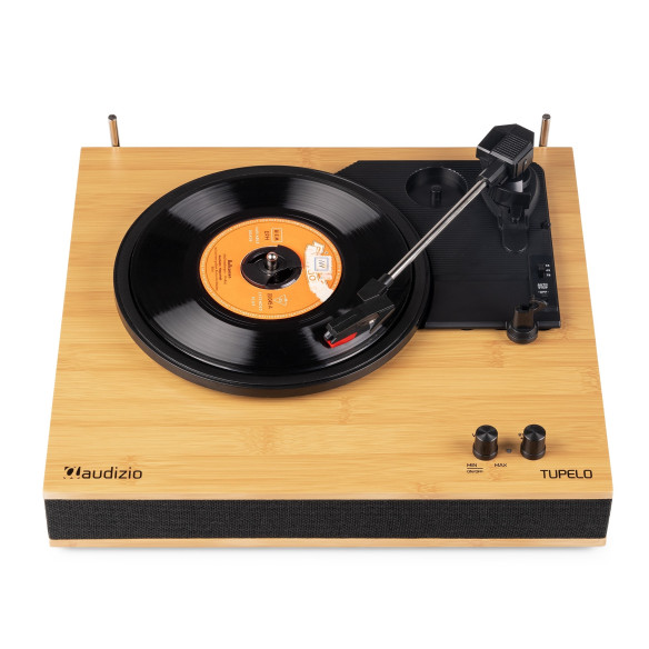 Audizio TUPELO Tocadiscos BT con 2 Altavoces, Bambú