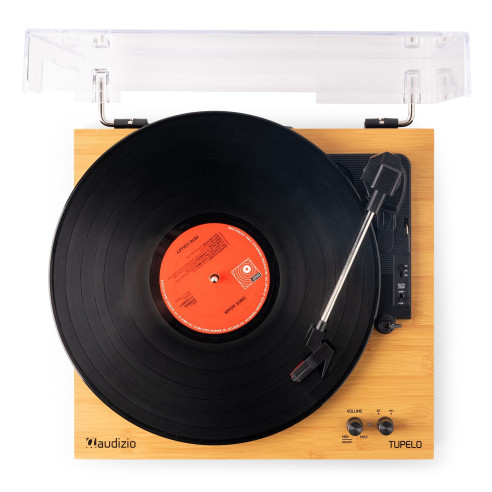 Audizio TUPELO Tocadiscos BT con 2 Altavoces, Bambú