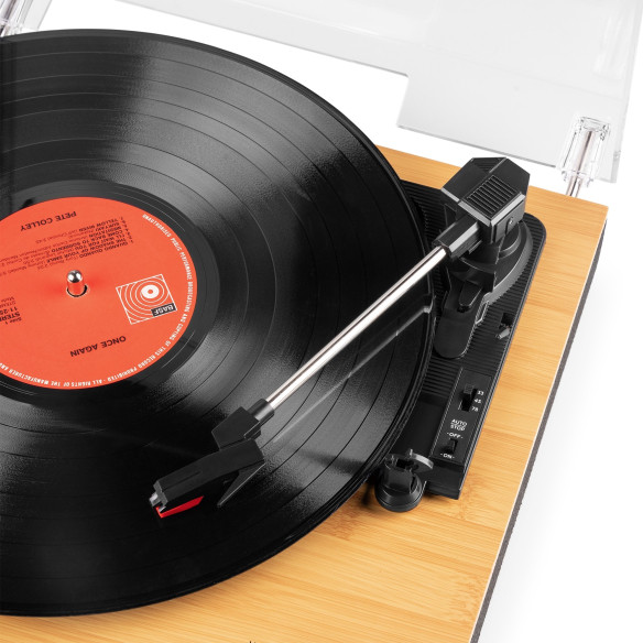 Audizio TUPELO Tocadiscos BT con 2 Altavoces, Bambú