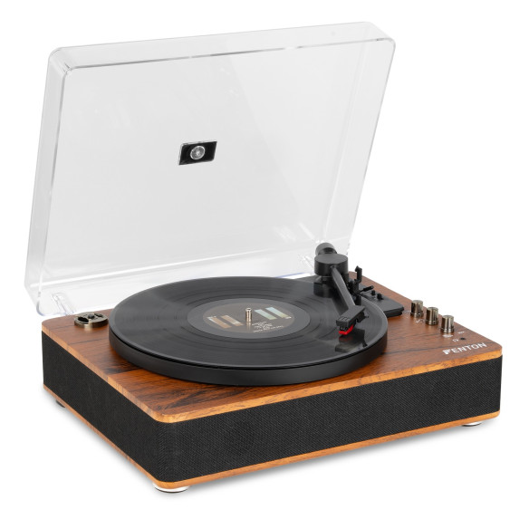 Fenton RP162D Giradiscos con bluetooth, madera oscura