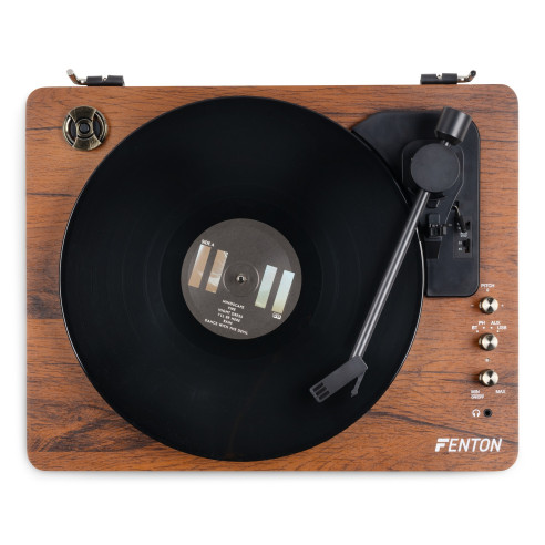 Fenton RP162D Giradiscos con bluetooth, madera oscura