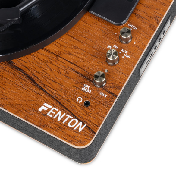 Fenton RP162D Giradiscos con bluetooth, madera oscura