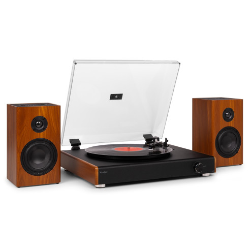 Audizio RP337W Tocadiscos Vintage con altavoces BT inalámbricos, en madera
