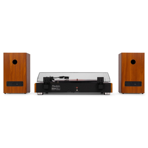 Audizio RP337W Tocadiscos Vintage con altavoces BT inalámbricos, en madera