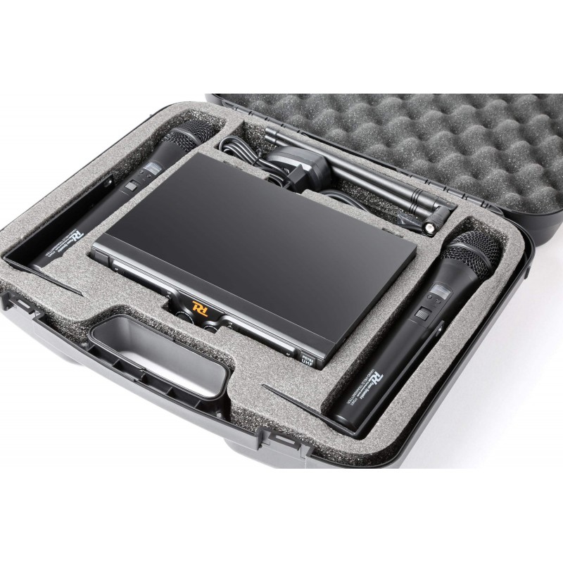 POWER DYNAMICS .PD782 Microfono Inalambrico UHF ,Multifrequencia 2x 8 Canales con 2 Microfonos