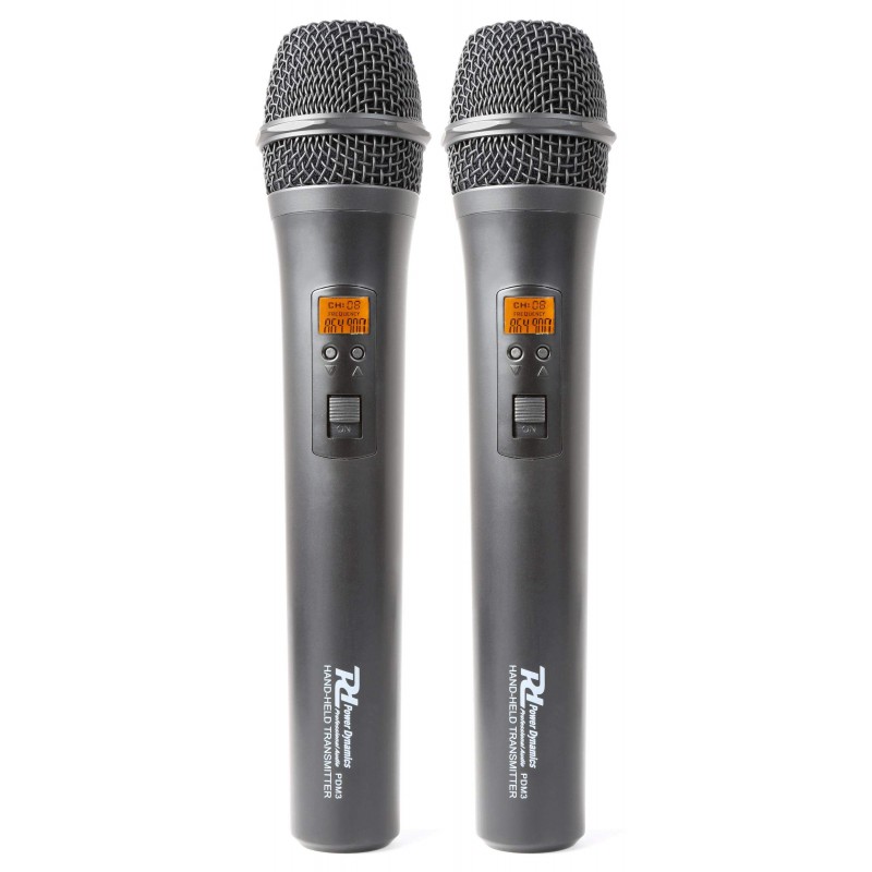 POWER DYNAMICS .PD782 Microfono Inalambrico UHF ,Multifrequencia 2x 8 Canales con 2 Microfonos