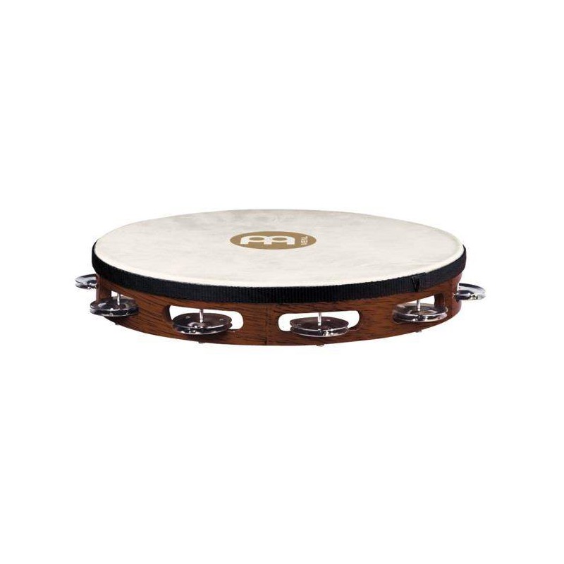 Pandereta Meinl TAH1AB de 25 cms. con casco de madera y parche de piel con 7 juegos de sonajas en aluminio.