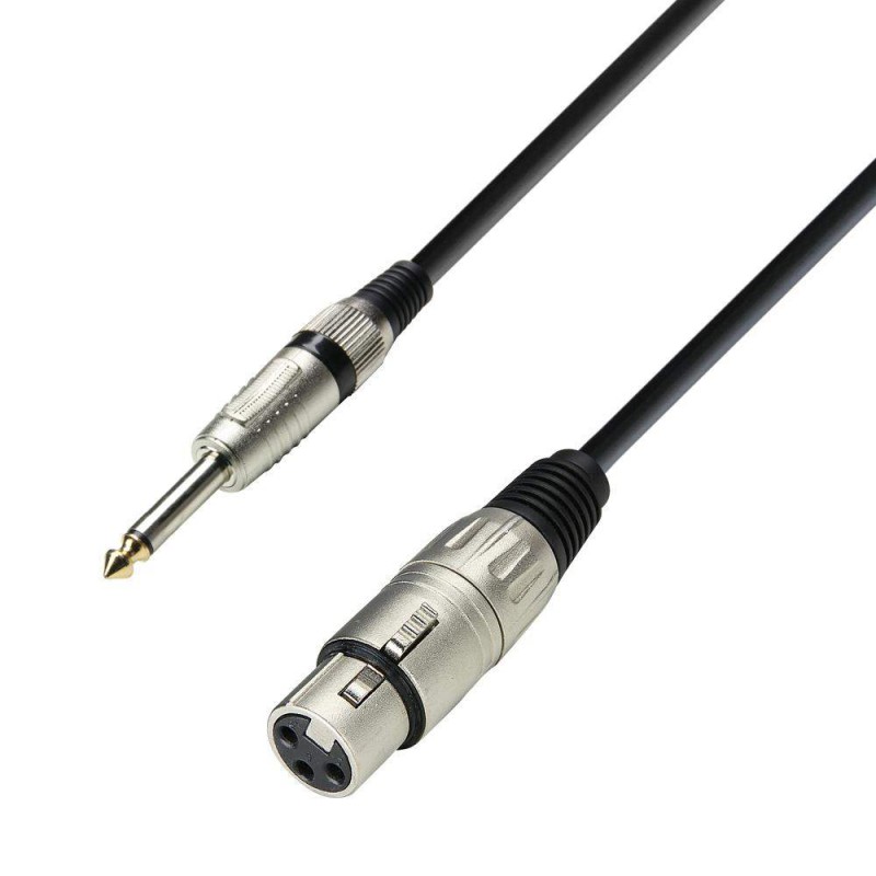 Adam Hall Cable K3 MFP 0100 Cable de Micro de XLR hembra a Jack 6,3 mm mono 1 m