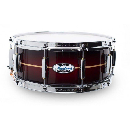 Caja de 14 x 5.5" Pearl MCT Master Maple MCT1455S-C836 con acabado Red Burst Stripe.