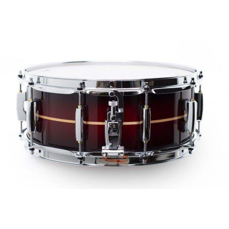 Caja de 14 x 5.5" Pearl MCT Master Maple MCT1455S-C836 con acabado Red Burst Stripe.