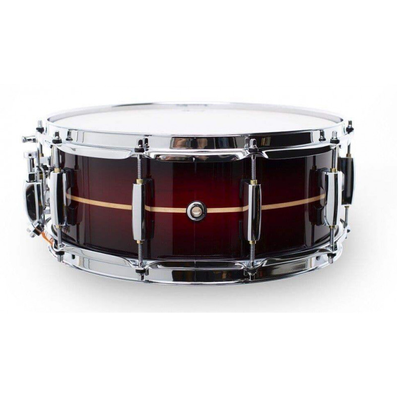 Caja de 14 x 5.5" Pearl MCT Master Maple MCT1455S-C836 con acabado Red Burst Stripe.