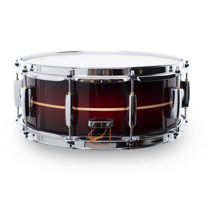 Caja de 14 x 5.5" Pearl MCT Master Maple MCT1455S-C836 con acabado Red Burst Stripe.