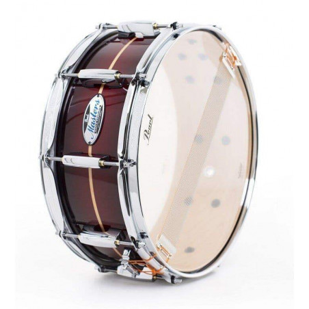 Caja de 14 x 5.5" Pearl MCT Master Maple MCT1455S-C836 con acabado Red Burst Stripe.