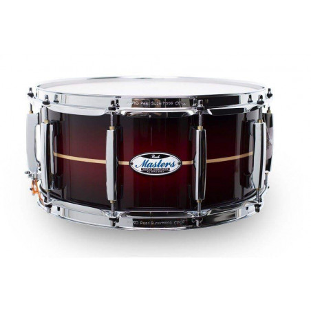 Caja de 14 x 6.5" Pearl MCT Master Maple MCT1465S-C836 con acabado Red Burst Stripe.
