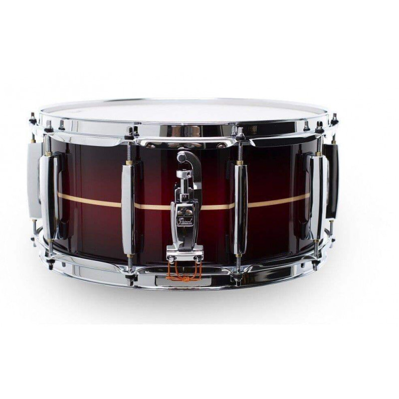 Caja de 14 x 6.5" Pearl MCT Master Maple MCT1465S-C836 con acabado Red Burst Stripe.