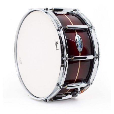 Caja de 14 x 6.5" Pearl MCT Master Maple MCT1465S-C836 con acabado Red Burst Stripe.