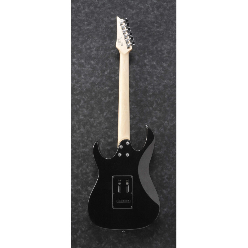 Guitarra Eléctrica Ibanez GRX40-BKN con cuerpo de álamo, mástil GRX de arce, pastillas Infinity y acabado Black Night.