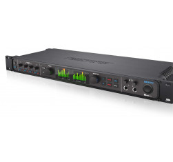 Interface de audio USB Motu 8PRE ES con conversores de A/D ESS Sabre32 DAC y dos pantallas a todo color.