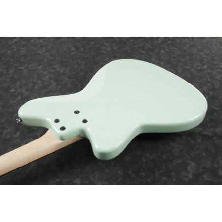 Bajo eléctrico Ibanez TMB30-BK de escala corta de 30", con cuerpo de caoba y Pastillas Dynamix P/J y acabado Mint Green.