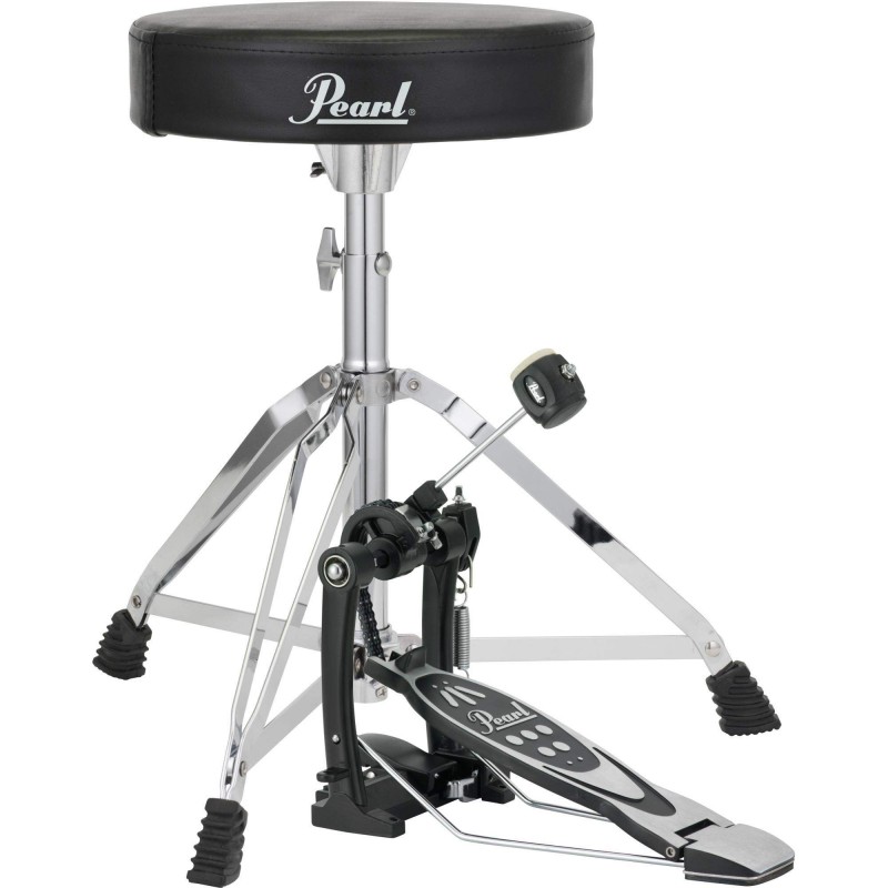 Hardware Pack Pearl HWP-DP53 que incluye un sillín de bateria Pearl D-50 y un Pedal de Bombo sencillo P-530.