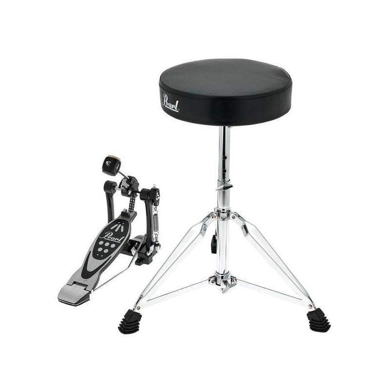 Hardware Pack Pearl HWP-DP53 que incluye un sillín de bateria Pearl D-50 y un Pedal de Bombo sencillo P-530.