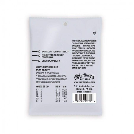 comprar Juego de cuerdas para Guitarra Acústica AUTHENTIC SP BRONZE 80/20 CUSTOM LIGHT 11-52