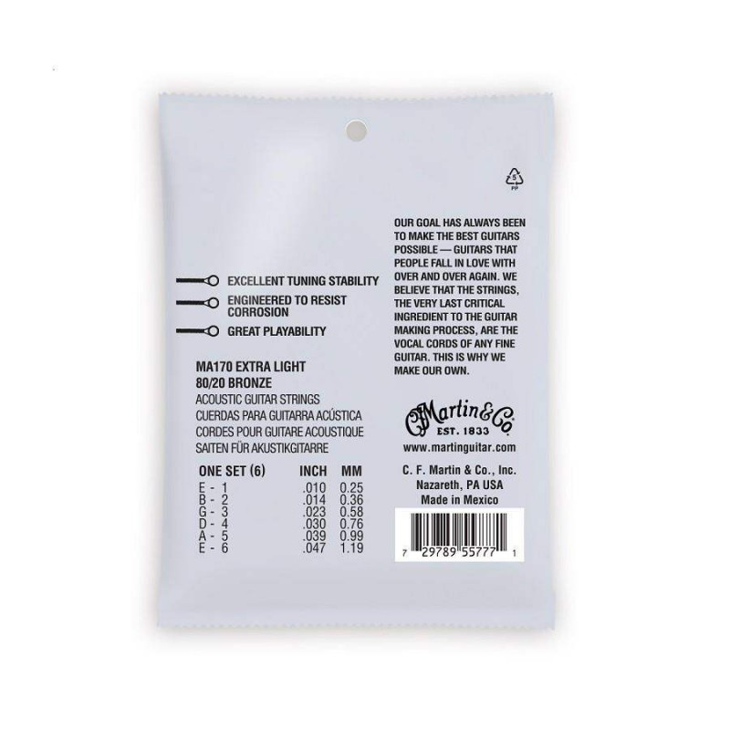 comprar Juego de cuerdas para Guitarra Acústica AUTHENTIC SP BRONZE 80/20 EXTRA LIGHT 10-47.