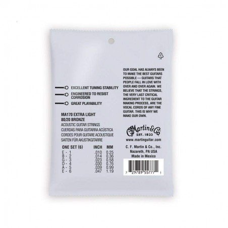 comprar Juego de cuerdas para Guitarra Acústica AUTHENTIC SP BRONZE 80/20 EXTRA LIGHT 10-47.