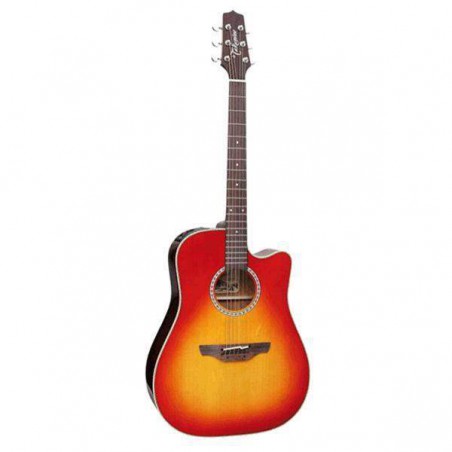 Guitarrra Electo-acústica Takamine EF300N-CS Dreadnought con acabado Cherry Sunburst brillante.