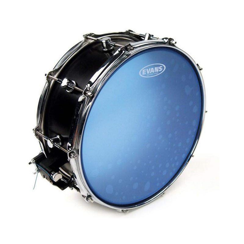 Parche batidor para caja de 14" Evans Hydraulic Blue B14HB de 2 capas de 7mil y acabado rugoso.