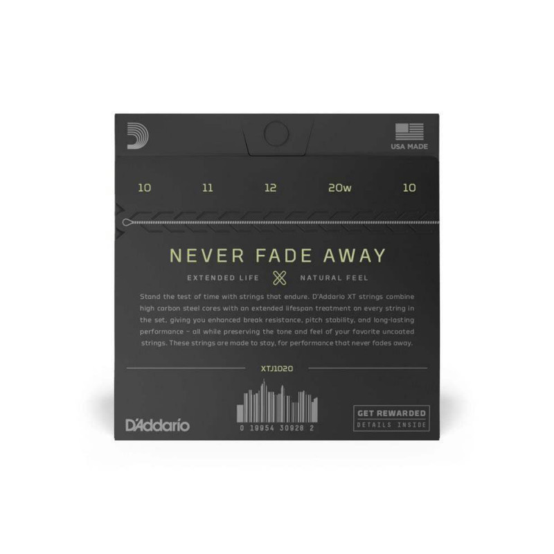 comprar Juego para Banjo de 5 Cuerdas d'Addario XTJ1020 XT Banjo Stainless Steel, calibre custom fino, 10-20.