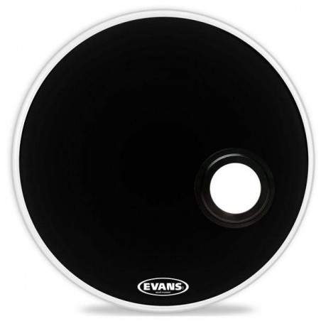 Parche resonante negro para bombo de 24" Evans BD24REMAD de 1 capa de 7,5mil y con orificio de 4" ( 10 cm ). Parche resonante negro para bombo de 24" Evans BD24REMAD de 1 capa de 7,5mil y con orificio de 4" ( 10 cm ).