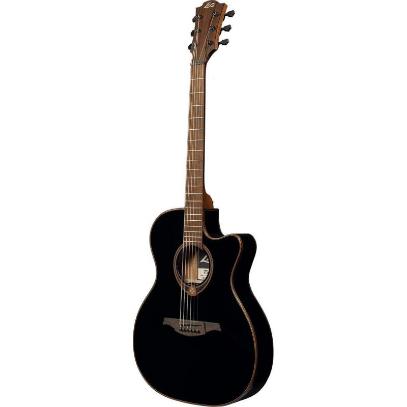 comprar Guitarra Electroacústica Lag Tramontane T118ASCE-BLK tipo Auditorium Slim con cutaway, acabado en negro.