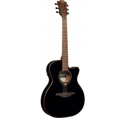 comprar Guitarra Electroacústica Lag Tramontane T118ASCE-BLK tipo Auditorium Slim con cutaway, acabado en negro. 2