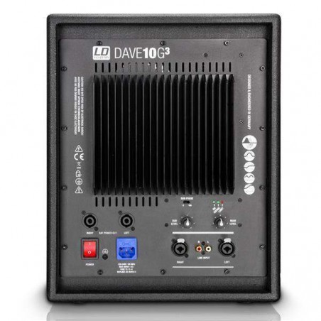 Sistema compacto autoamplificado LD Systems DAVE10 G3 de 350W RMS formado por 2 satelites inclinables y 1 subgraves. Sistema compacto autoamplificado LD Systems DAVE10 G3 de 350W RMS formado por 2 satelites inclinables y 1 subgraves.
