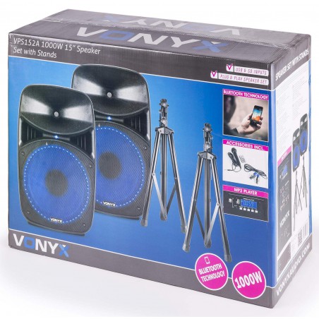 VONYX VPS152A SET. Equipo sonido completo. 2 Altavoces 15"